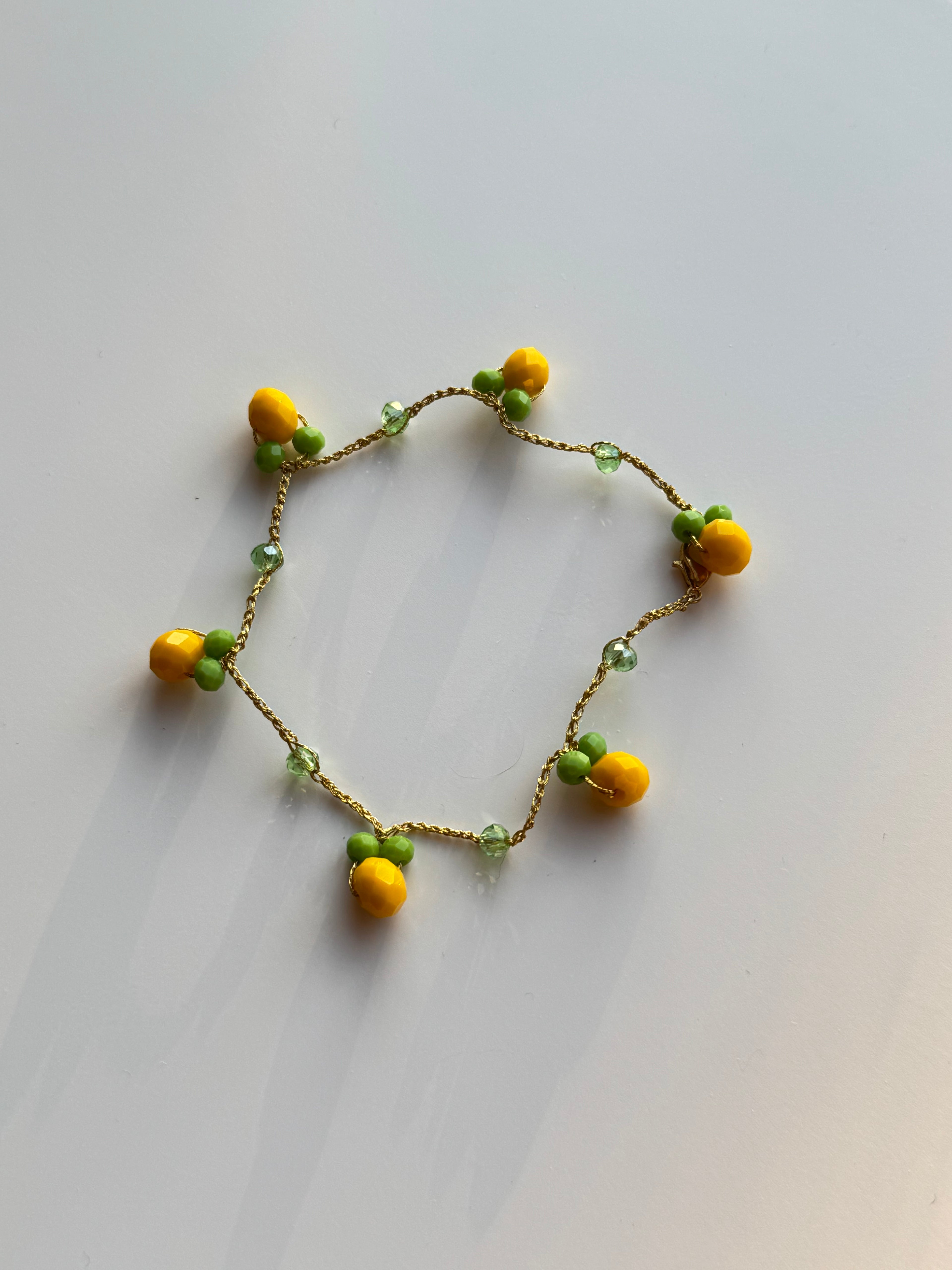 Crochet necklace with black beads