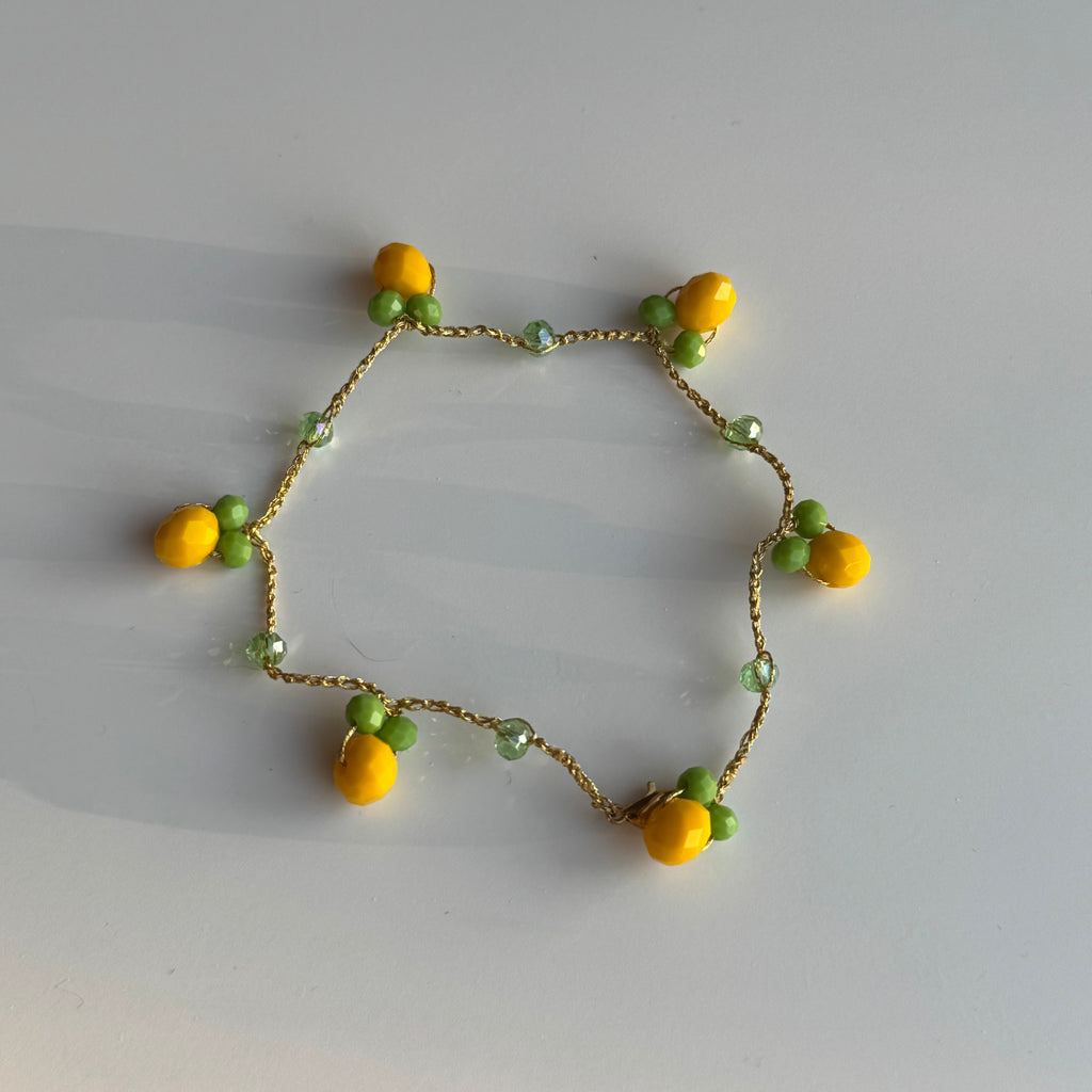 Crochet necklace with black beads
