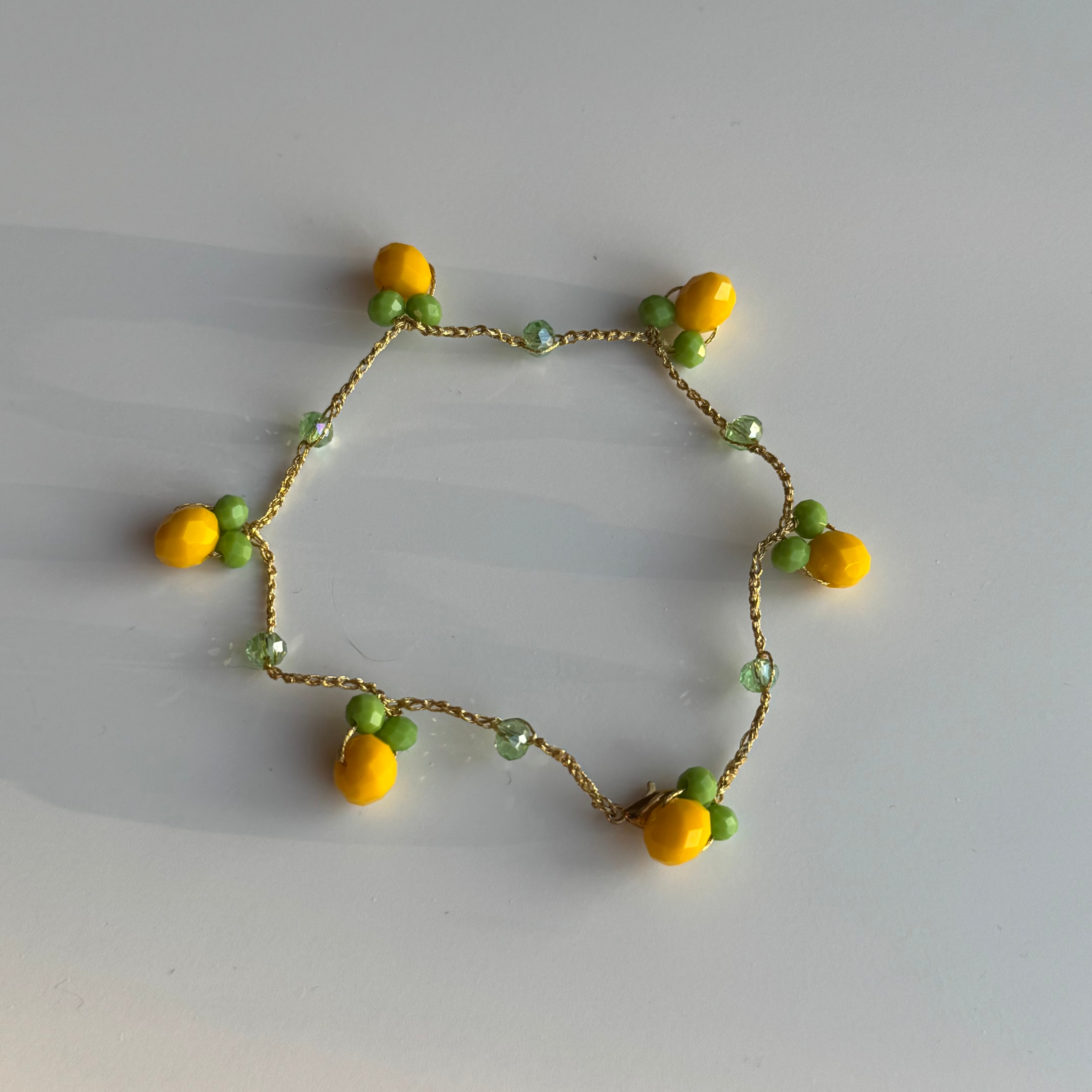 Crochet necklace with black beads