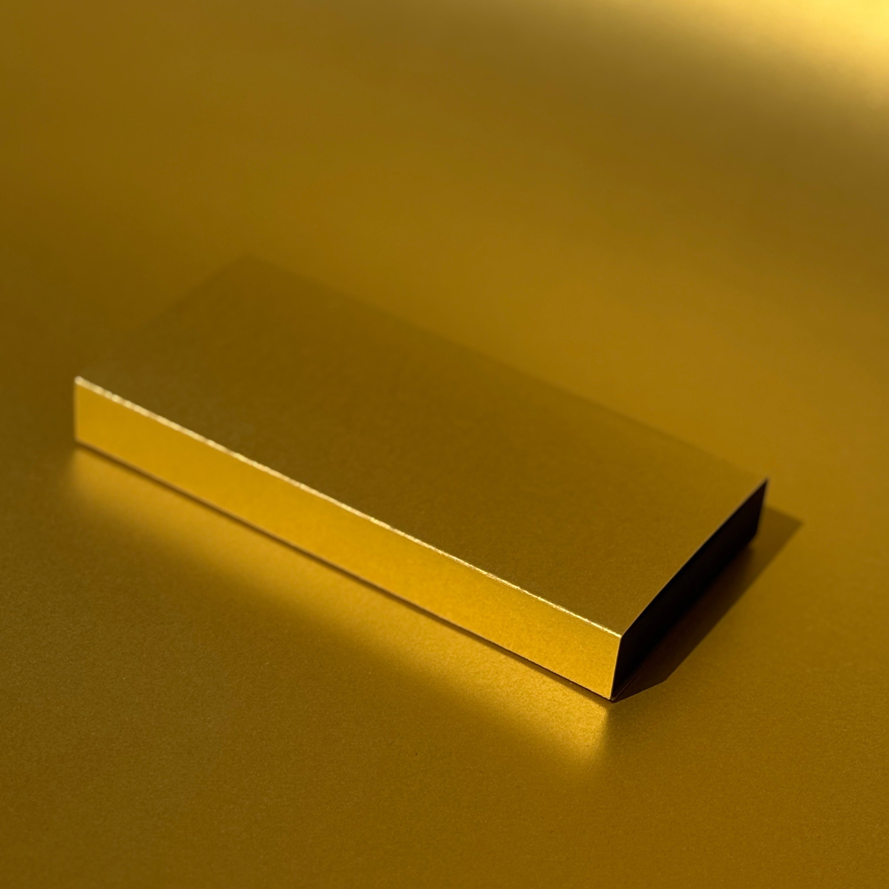 Perfume discovery box, golden rectangular niche perfume sample set box on a golden background