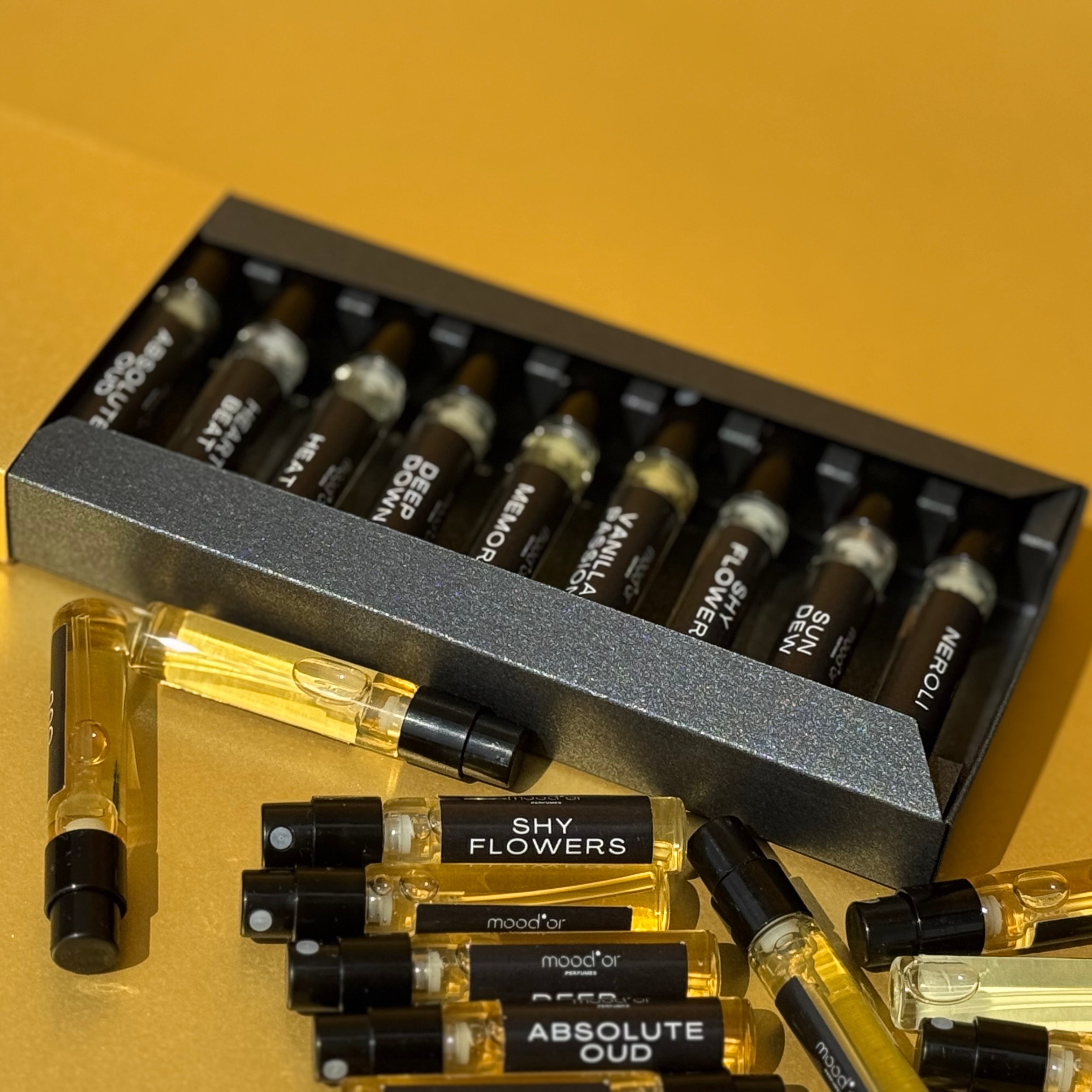 Mood'or Perfumes niche handmade perfume discovery set