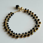 dvieju tipu juodu stiklo kristalu vaseliu nerta apyranke