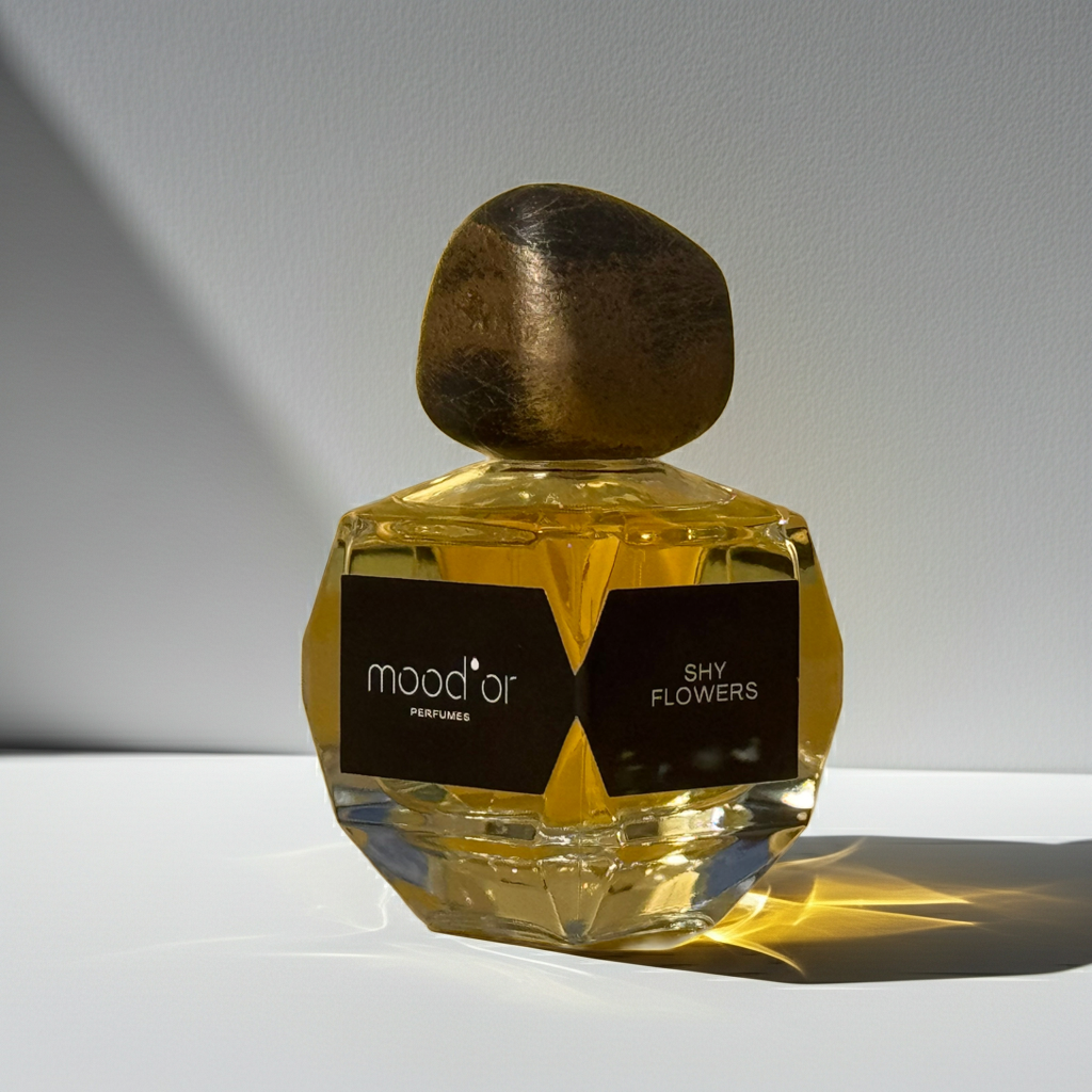 kvepalu buteliukas mood'or perfumes shy flowers