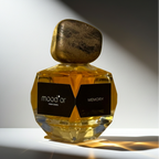Perfume bottle labeled 'Memory' by mood'or perfumes on a white background
